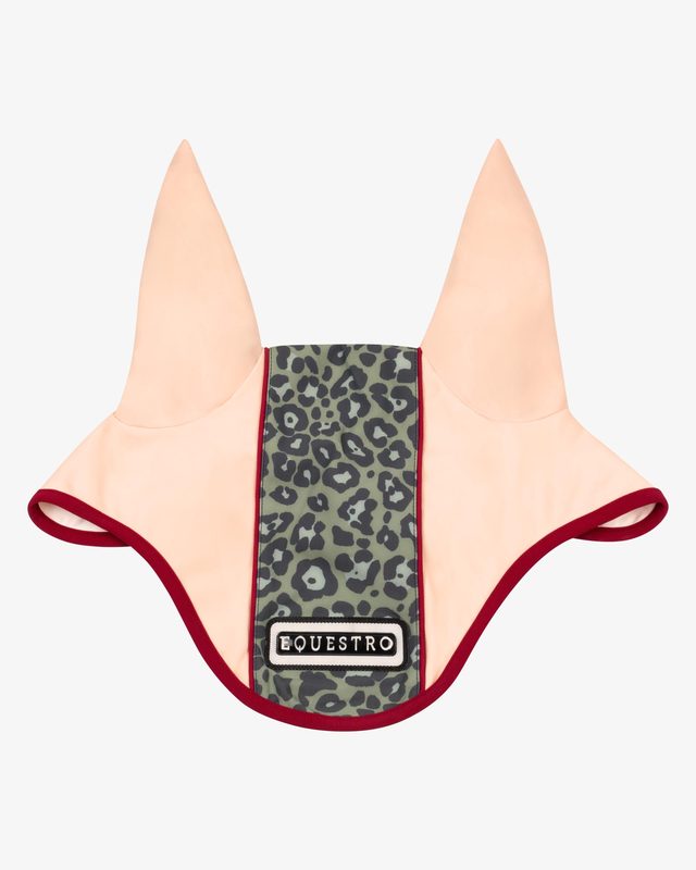 Cuffietta in tessuto tecnico con fascia centrale leopardata