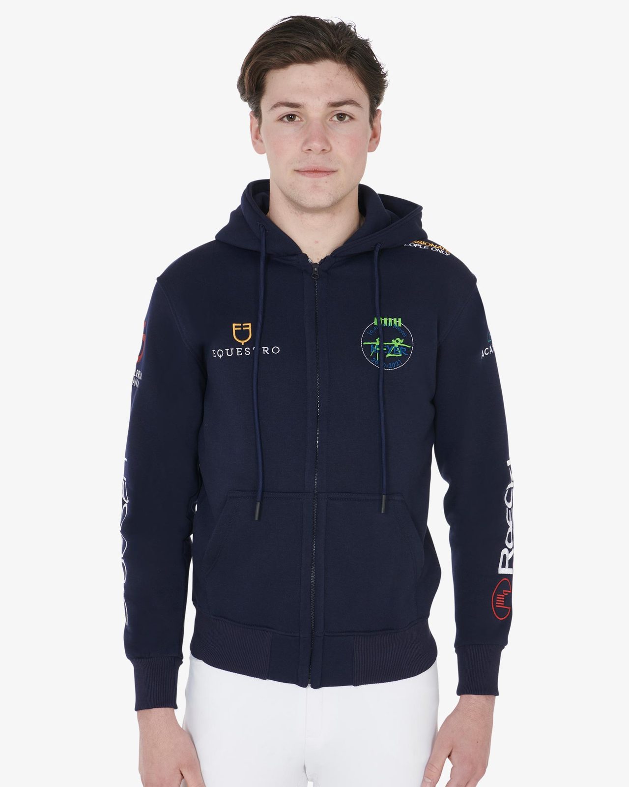 Men's sweatshirt with multi-logo hood