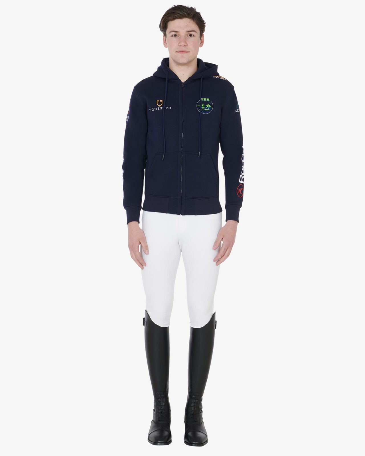 Men's sweatshirt with multi-logo hood