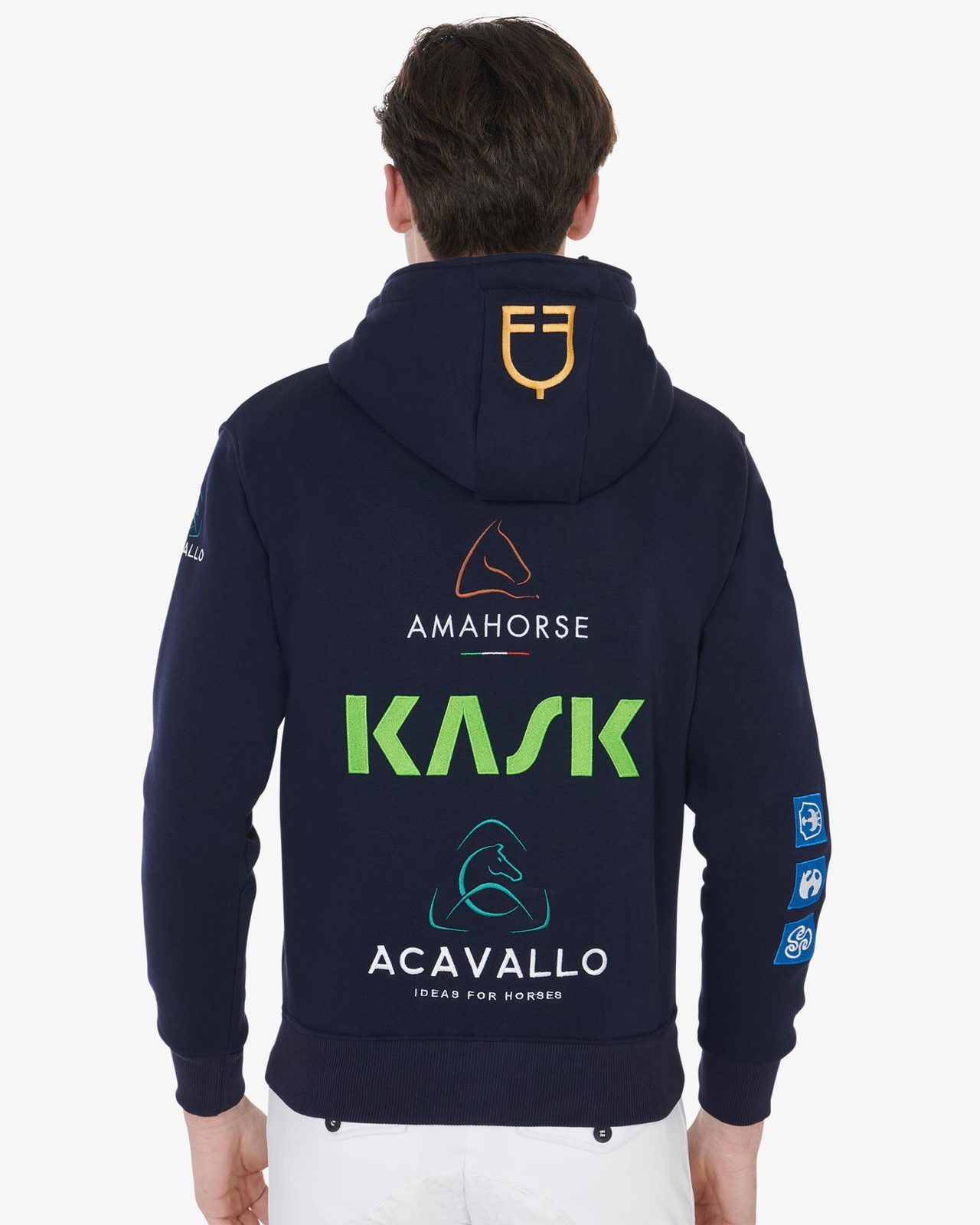 Men's sweatshirt with multi-logo hood