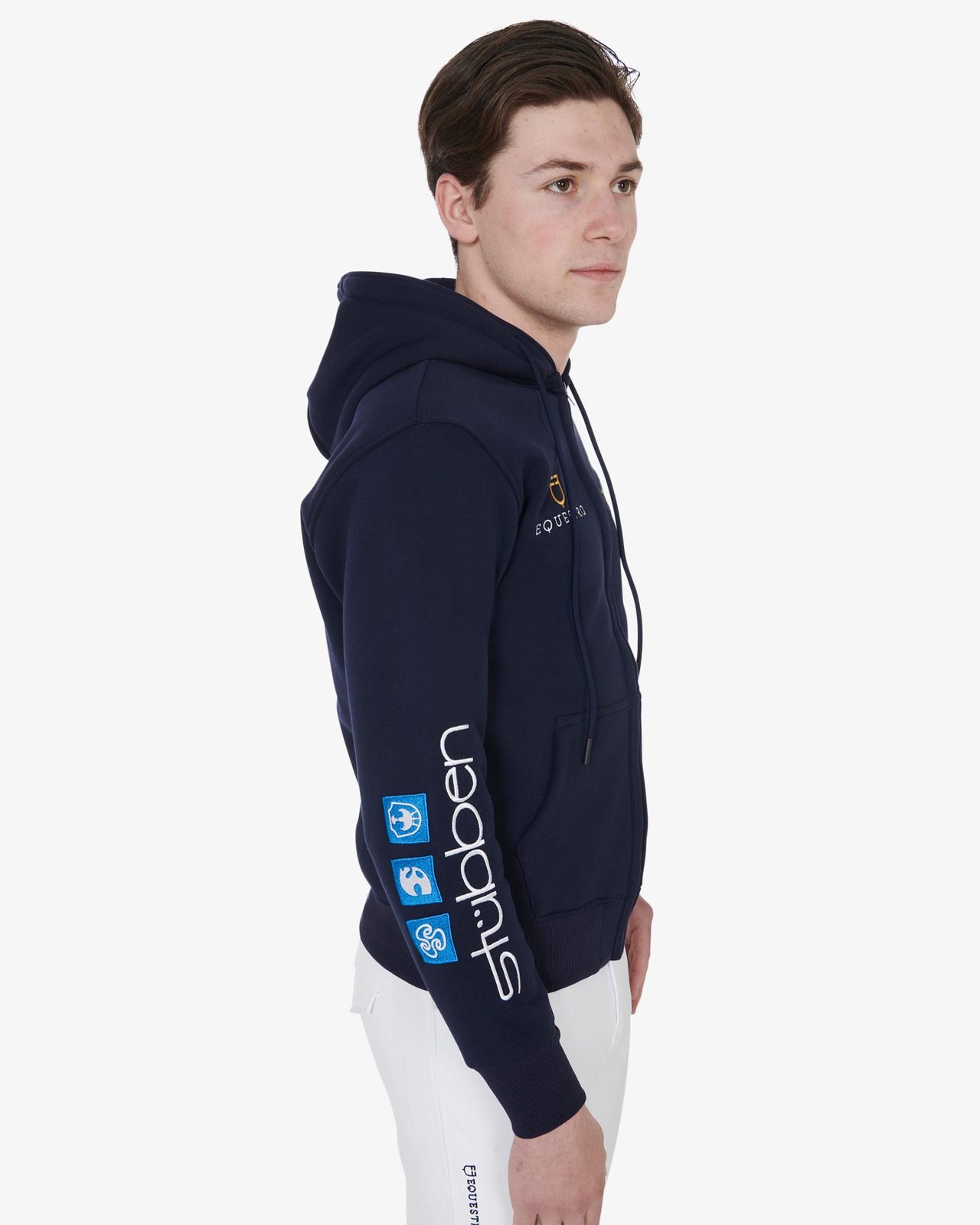 Men's sweatshirt with multi-logo hood