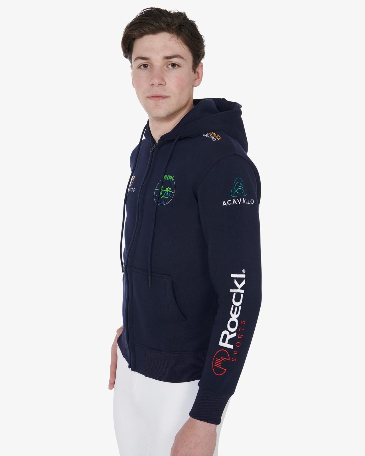 Men's sweatshirt with multi-logo hood