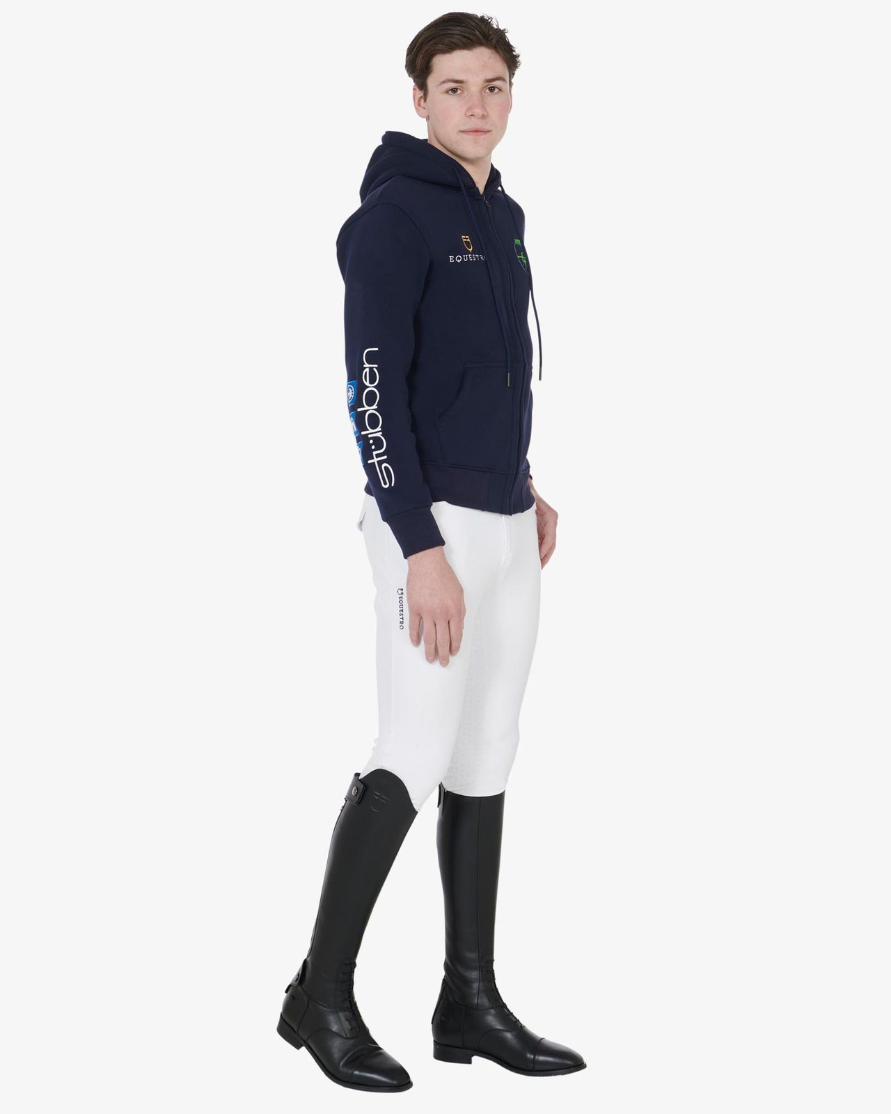 Men's sweatshirt with multi-logo hood