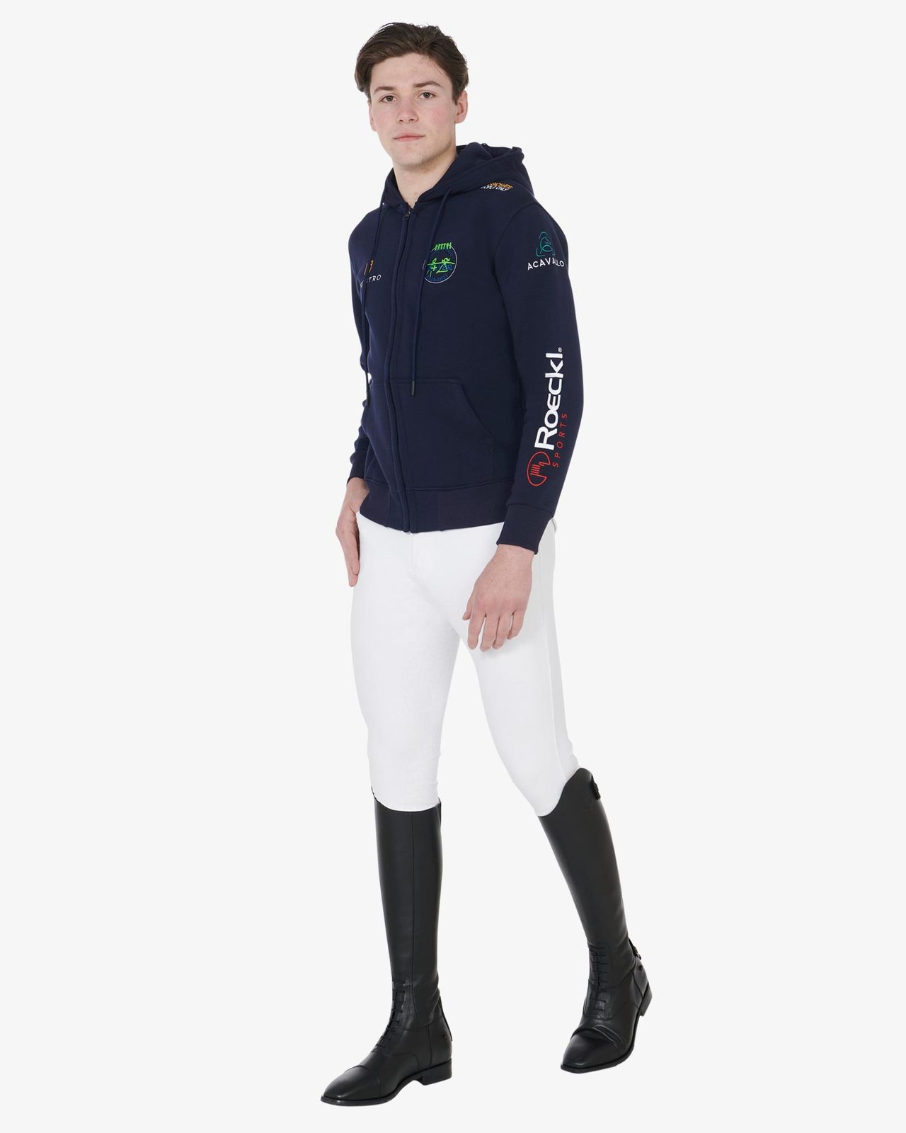 Men's sweatshirt with multi-logo hood