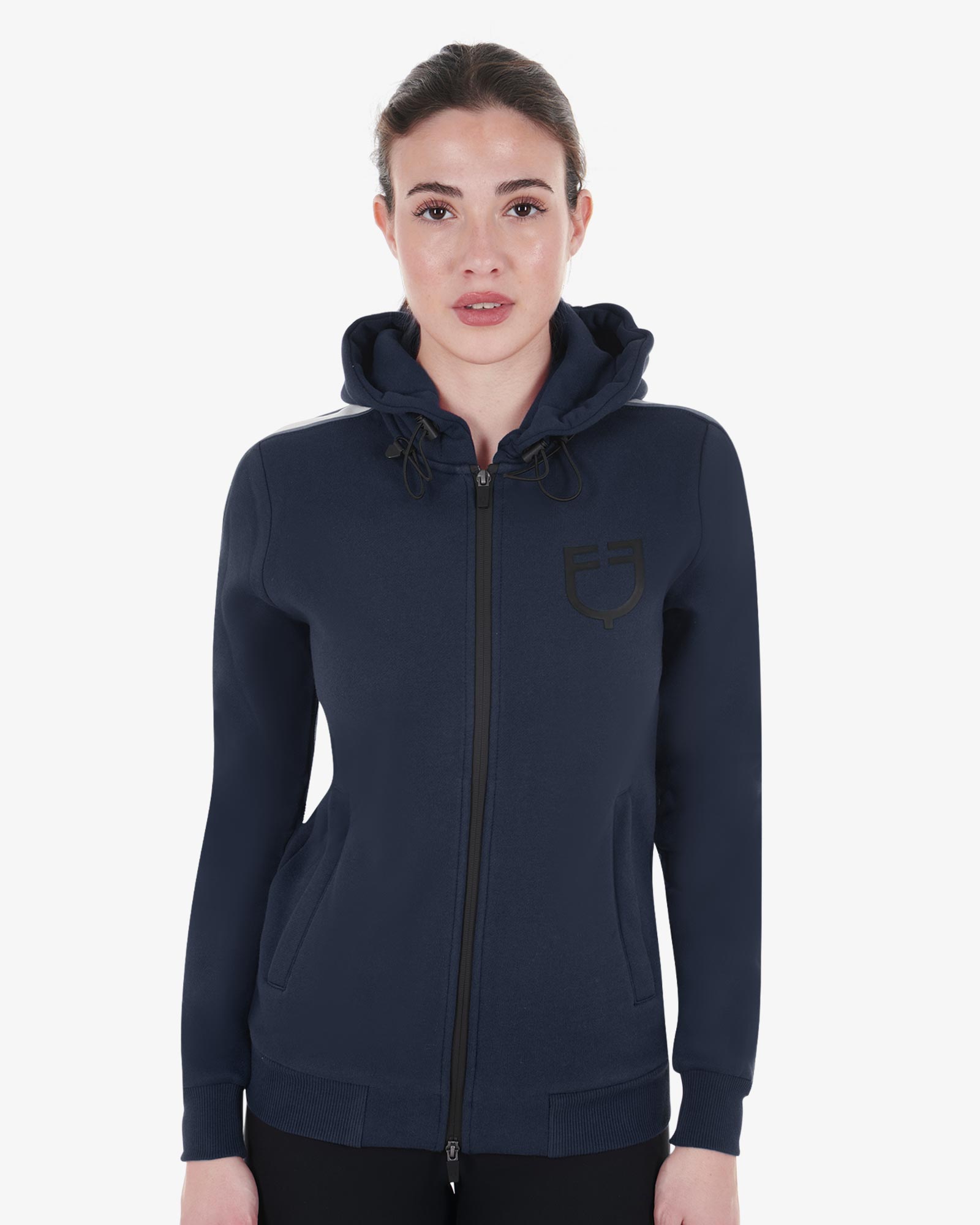 Felpa da donna con cappuccio e zip frontale
