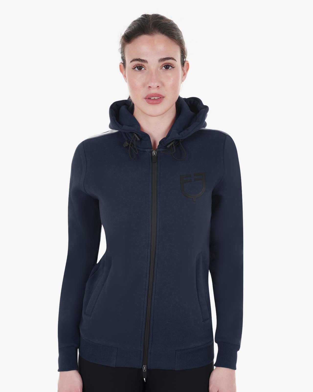 Felpa da donna con cappuccio e zip frontale