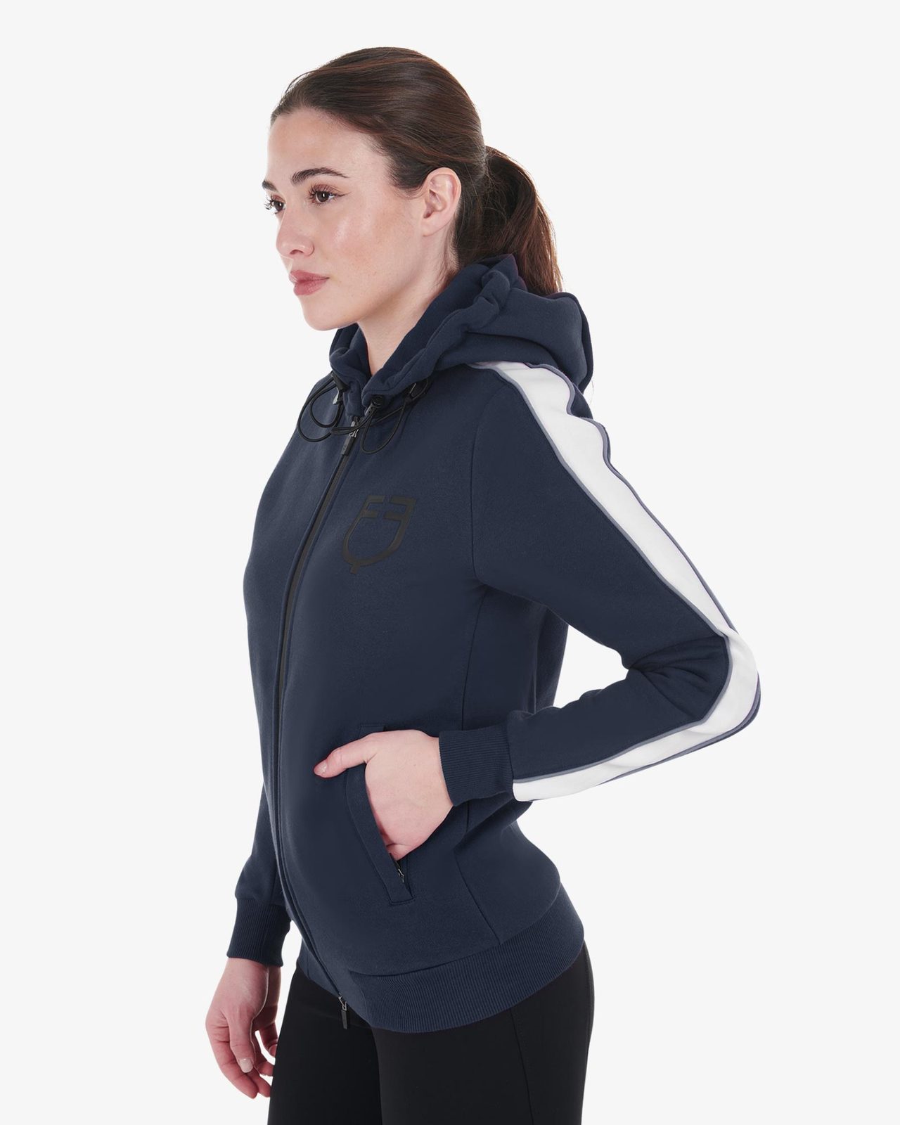 Felpa da donna con cappuccio e zip frontale