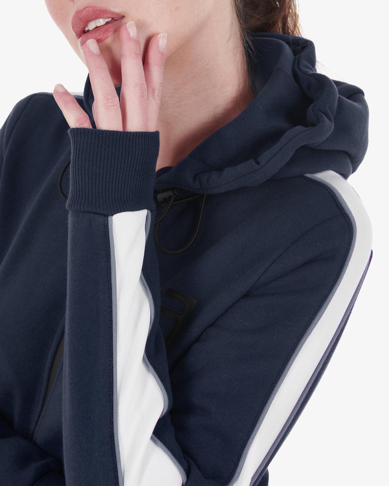 Felpa da donna con cappuccio e zip frontale