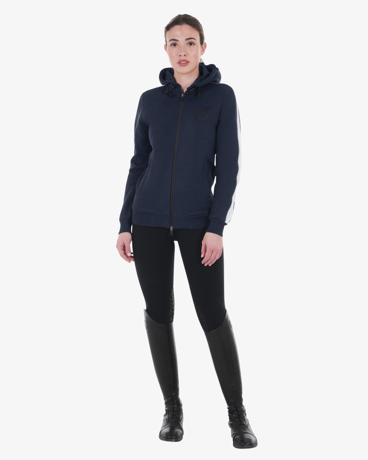Felpa da donna con cappuccio e zip frontale