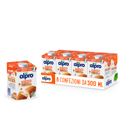 ALPRO SENZA ZUCCHERI, Bevanda Vegetale alla Mandorla 8x500ml