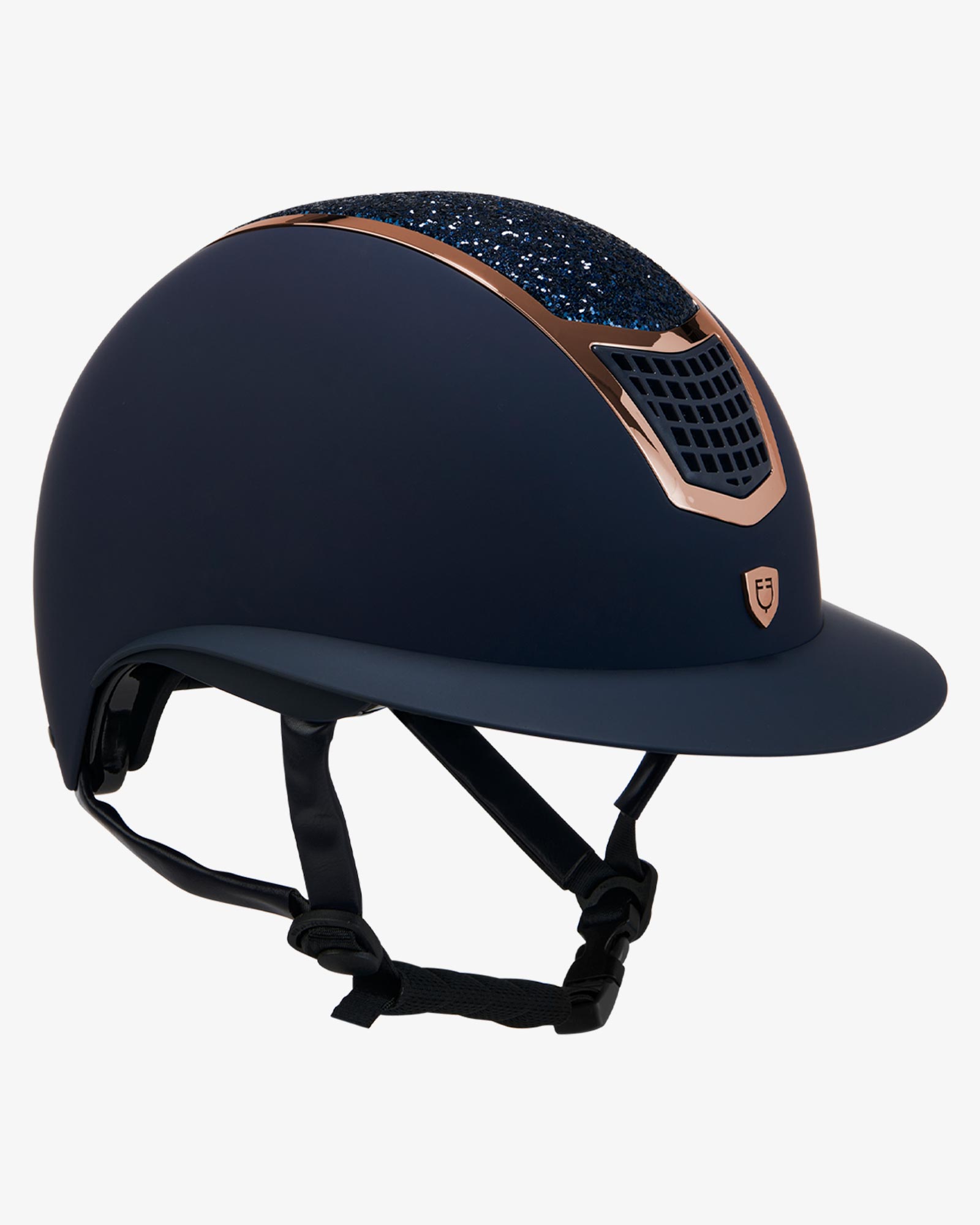 Helmet with rhinestones and wide visor homologation EN 1384-2023