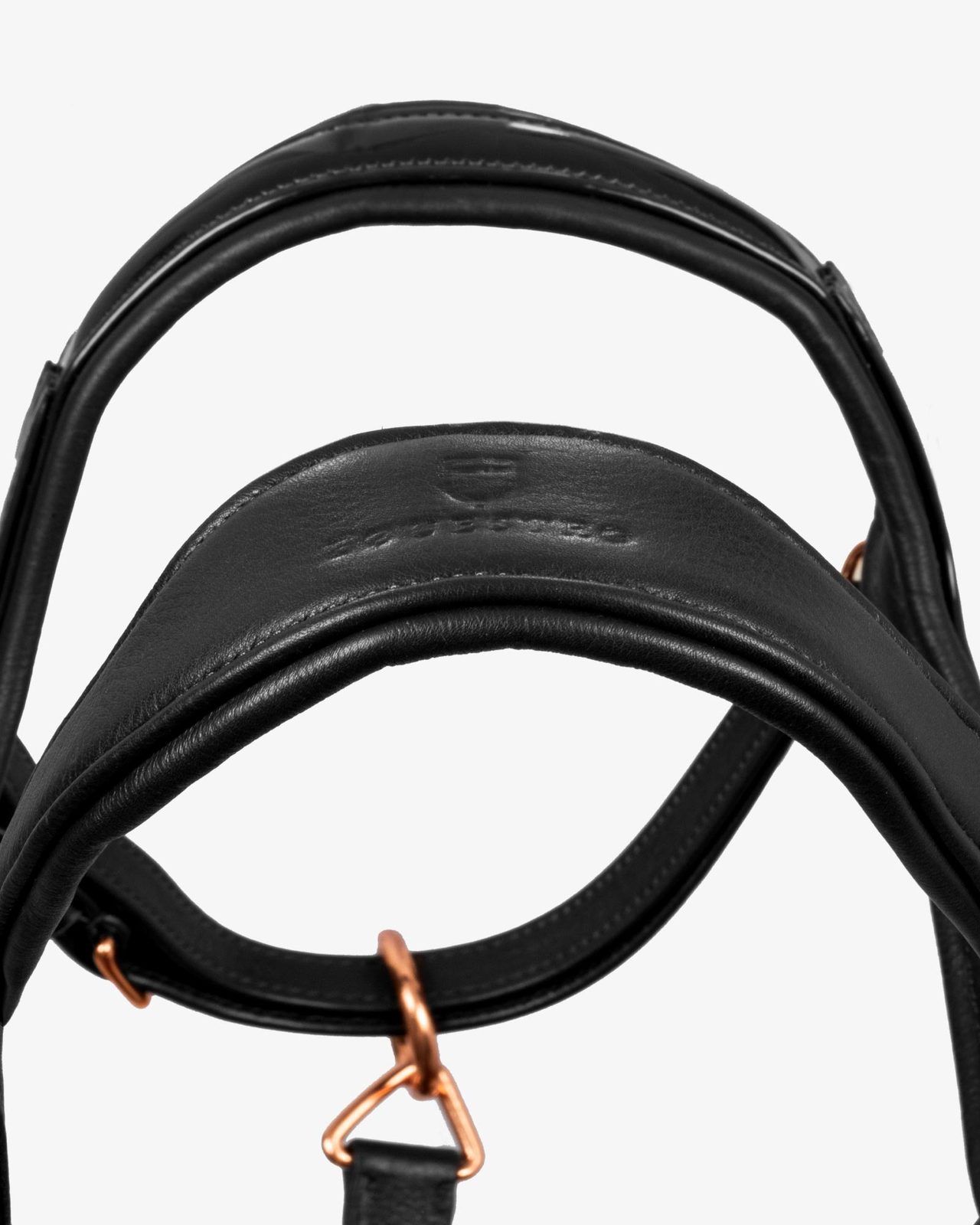 Cavezza cuoio lucido fibbie rose gold