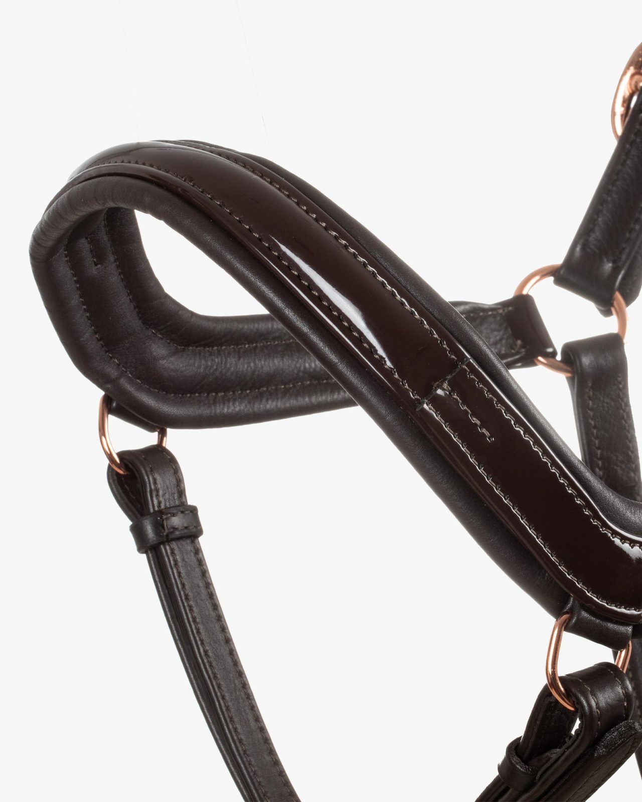 Cavezza cuoio lucido fibbie rose gold