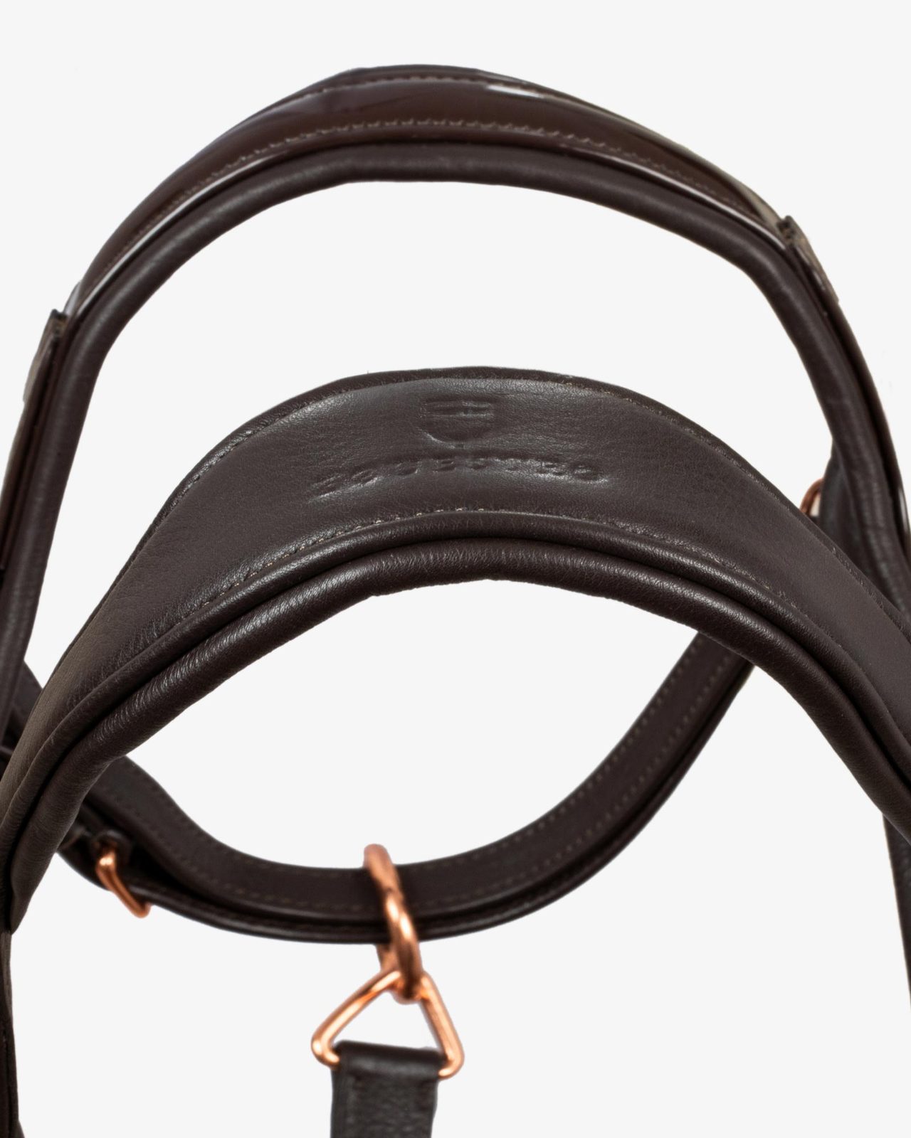 Cavezza cuoio lucido fibbie rose gold