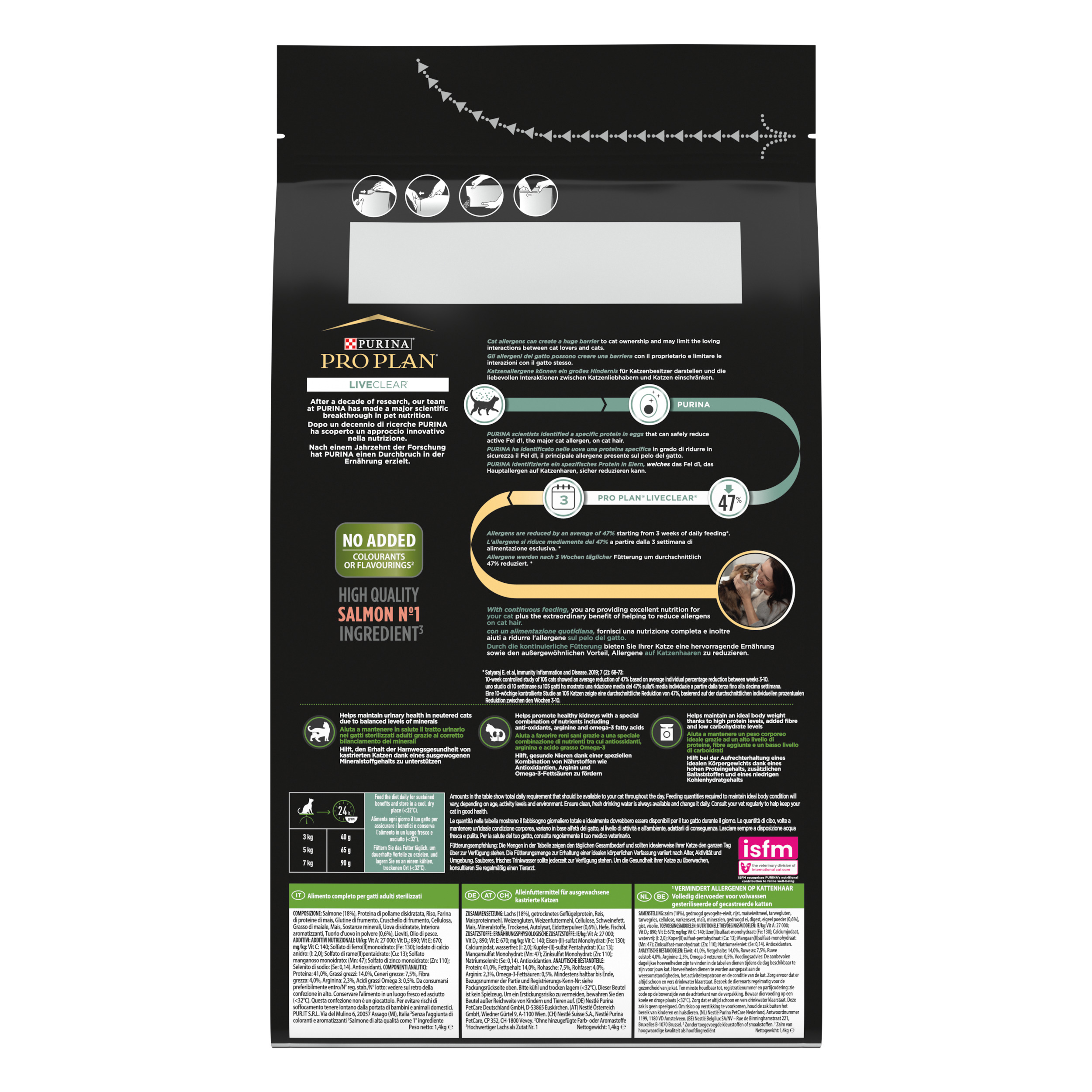 Crocchette per Gatto Sterilizzato – Purina PRO PLAN® LiveClear® Adult Ricco in Salmone 1,4 kg