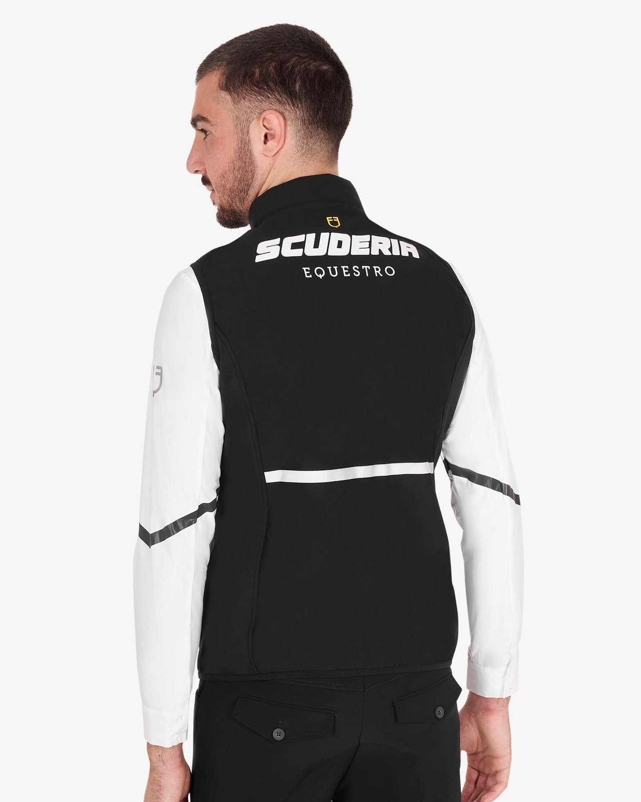 Men's slim fit sleeveless jacket in technical fabric