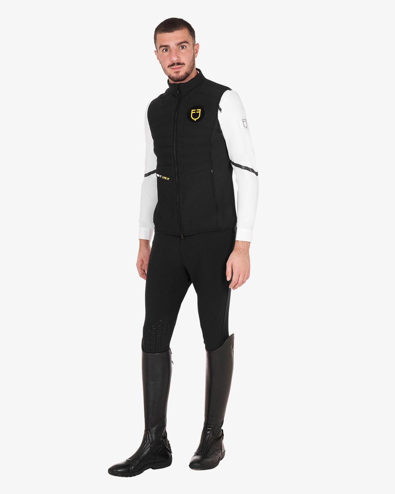 Men's slim fit sleeveless jacket in technical fabric