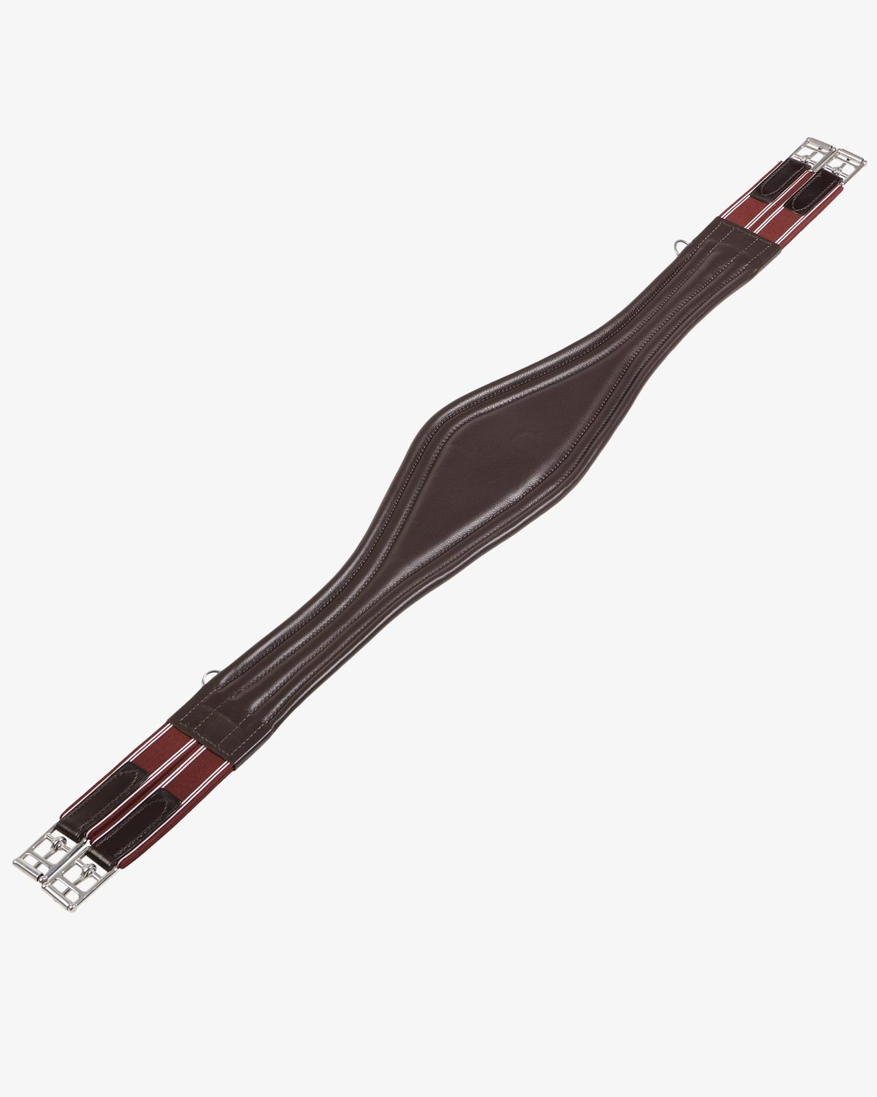 Leather jumping girth with elastic bands
