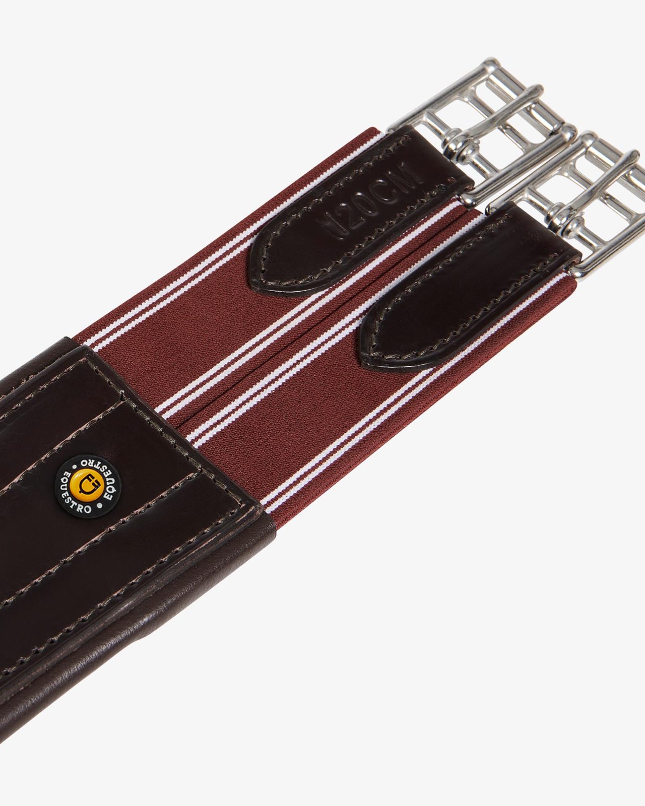 Leather jumping girth with elastic bands
