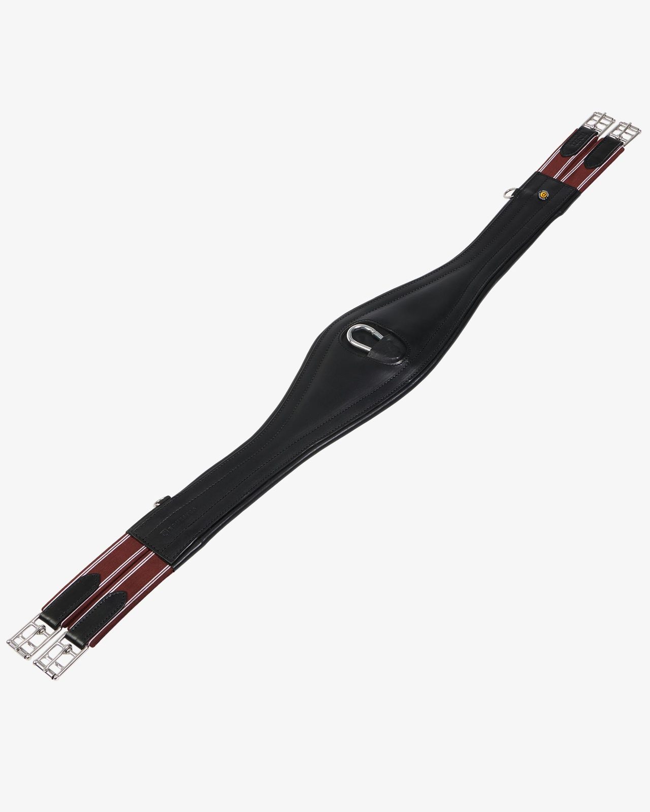 Leather jumping girth with elastic bands