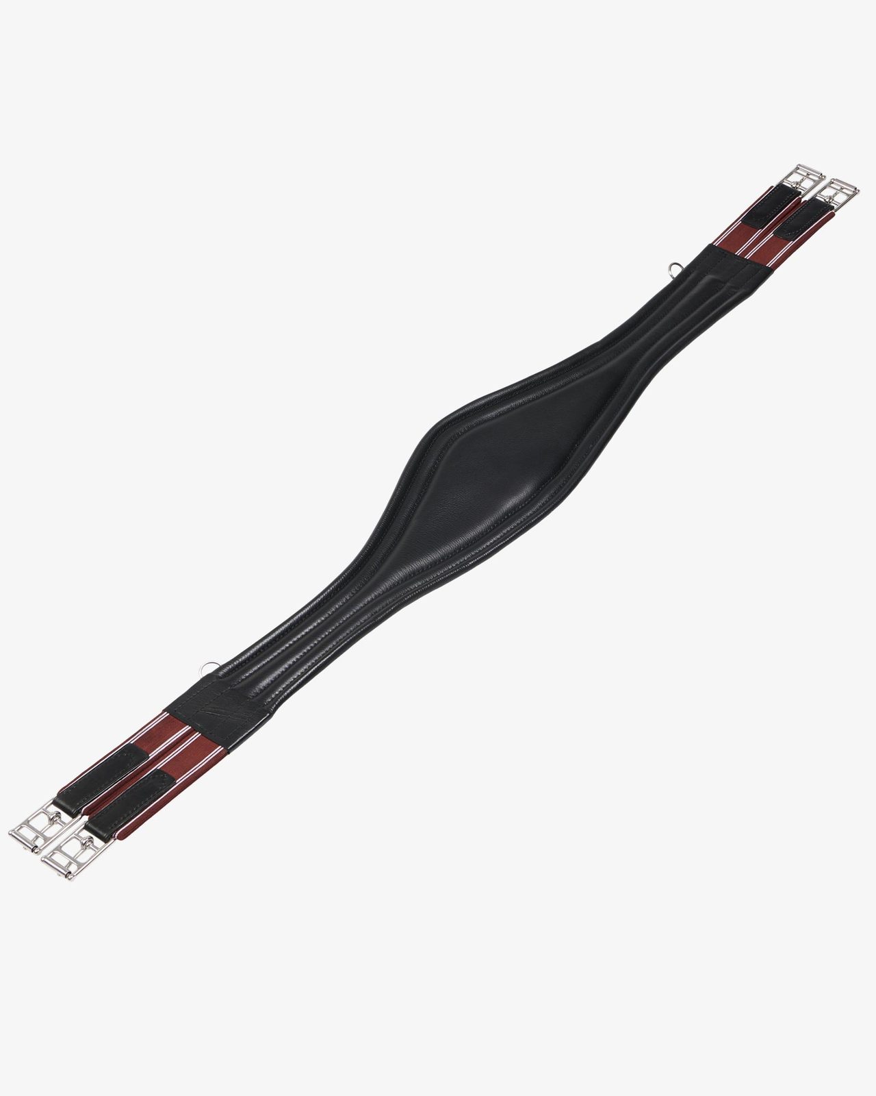 Leather jumping girth with elastic bands