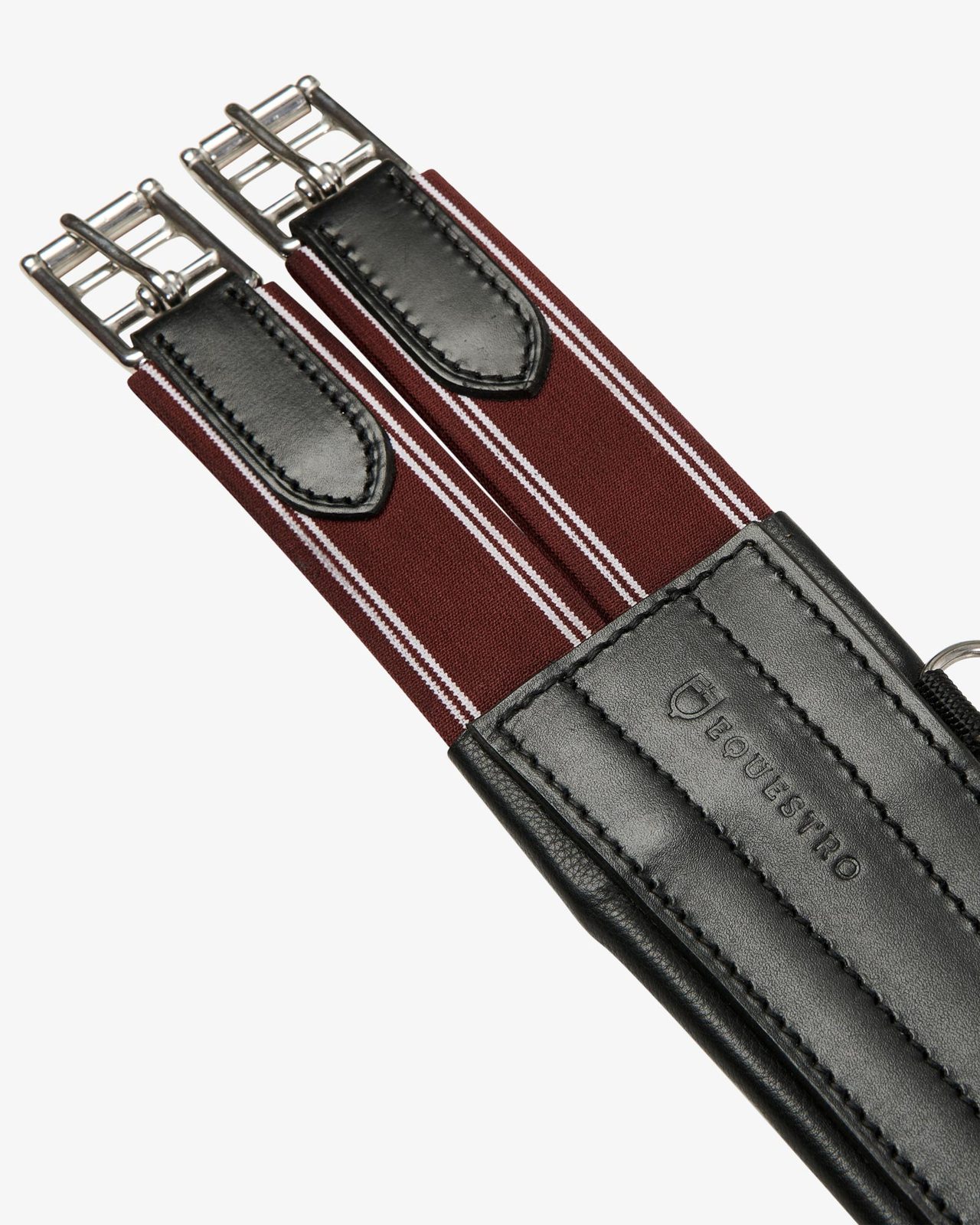 Leather jumping girth with elastic bands