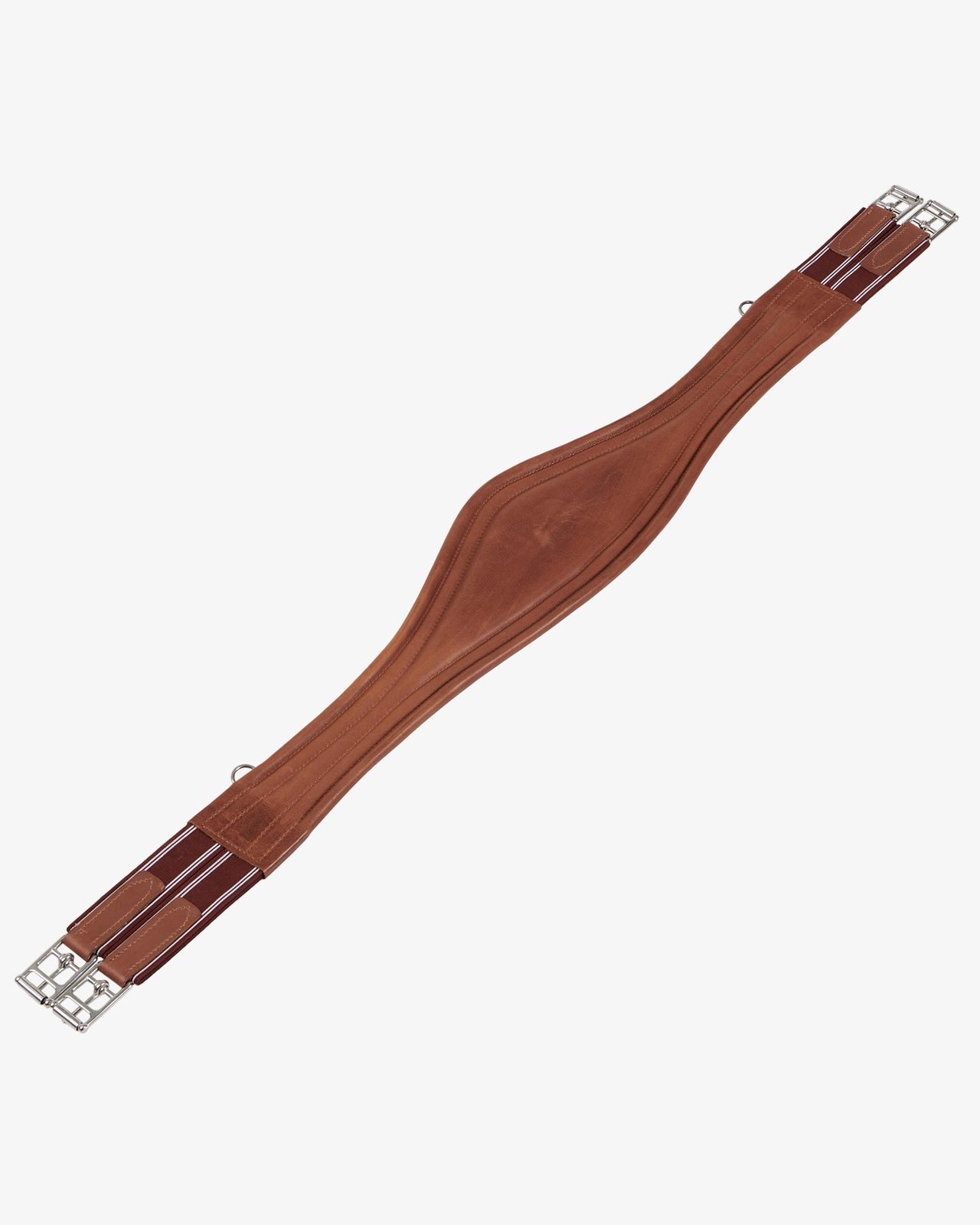Leather jumping girth with elastic bands