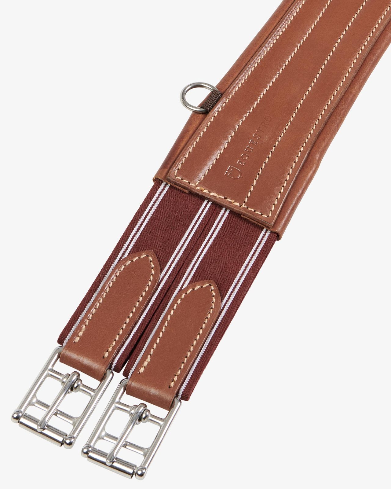 Leather jumping girth with elastic bands
