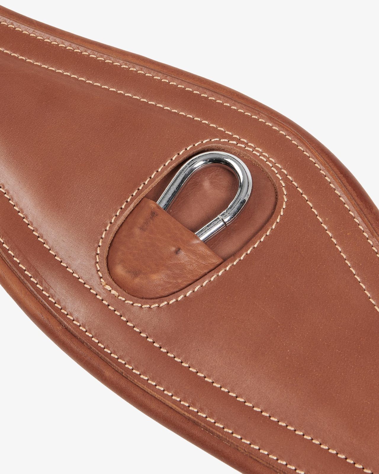 Leather jumping girth with elastic bands