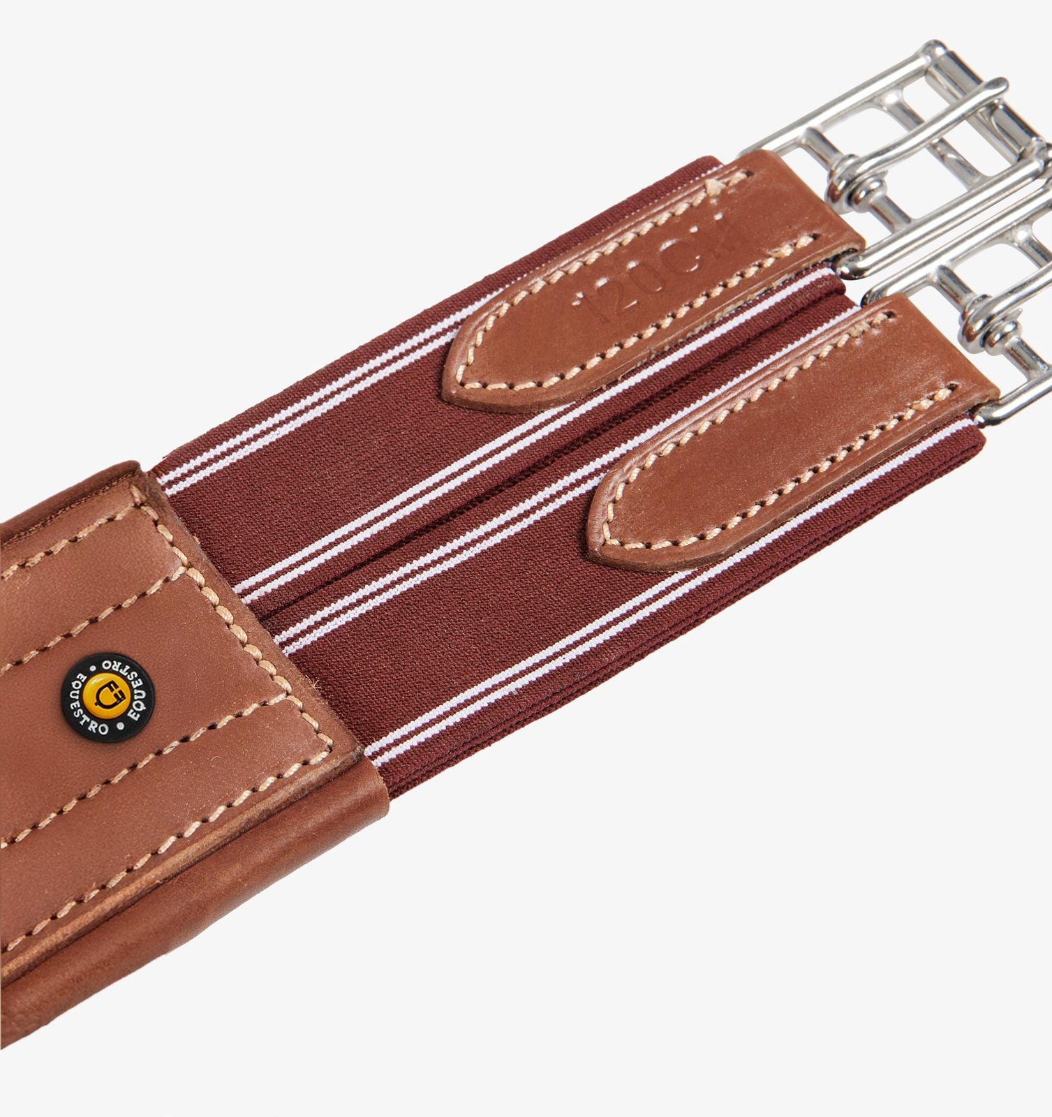 Leather jumping girth with elastic bands
