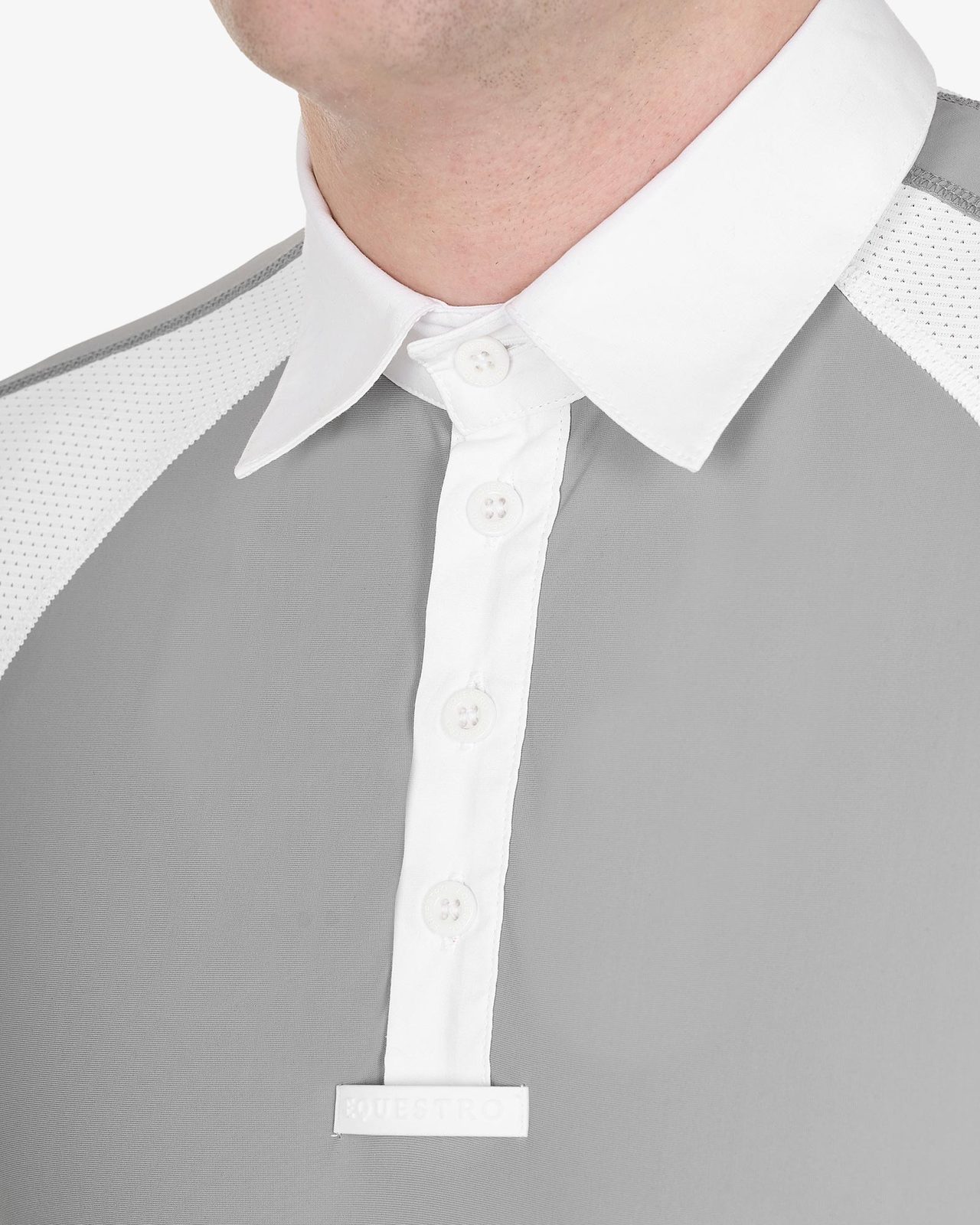 Polo uomo da concorso slim fit quattro bottoni