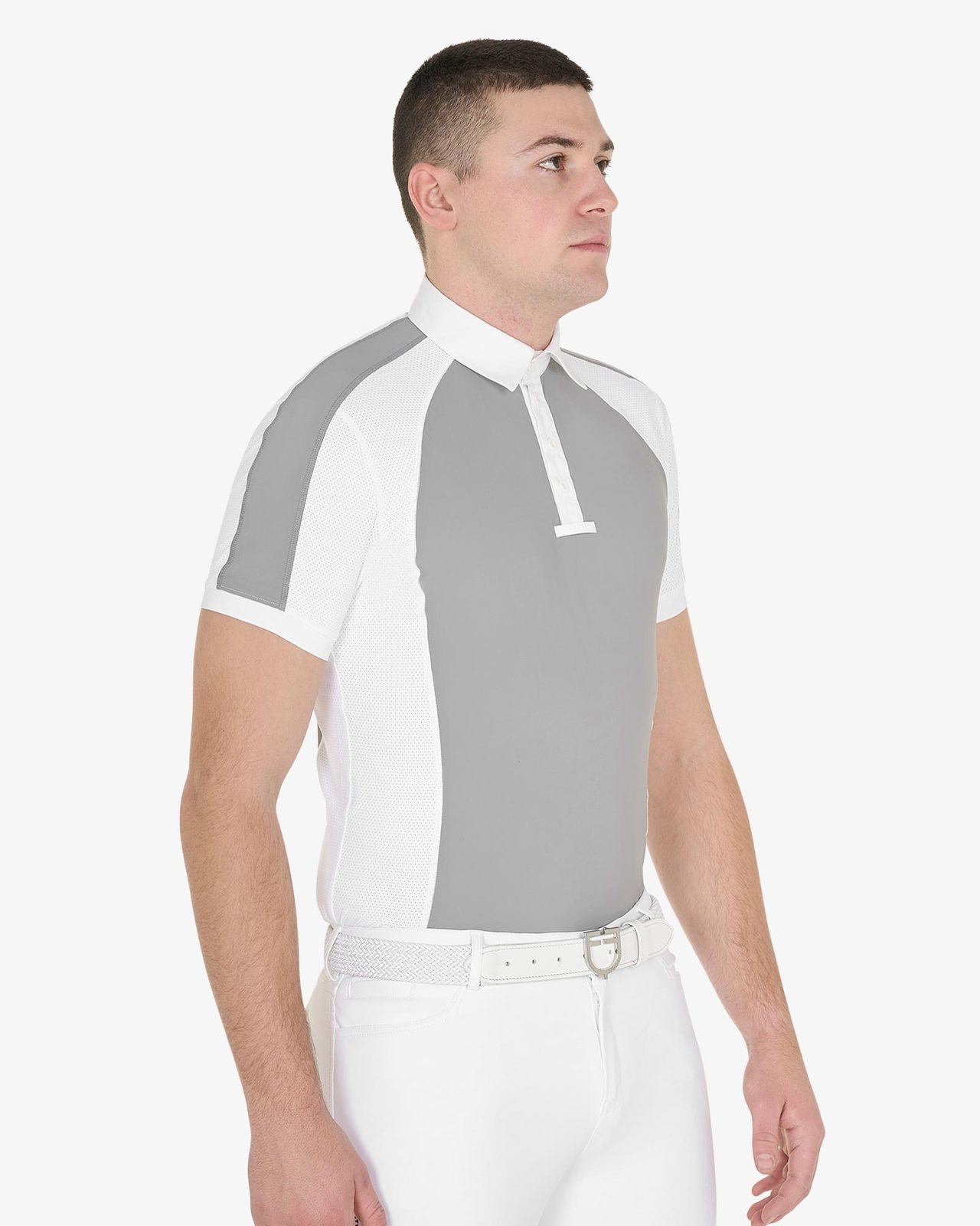 Polo uomo da concorso slim fit quattro bottoni
