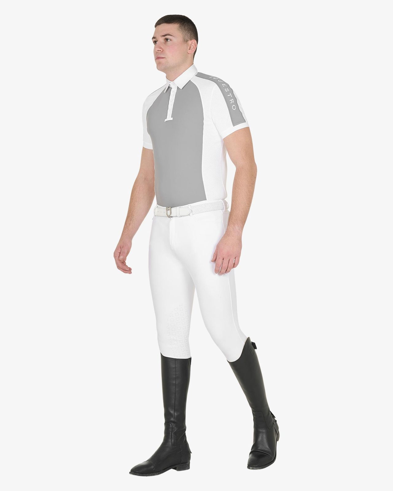 Polo uomo da concorso slim fit quattro bottoni