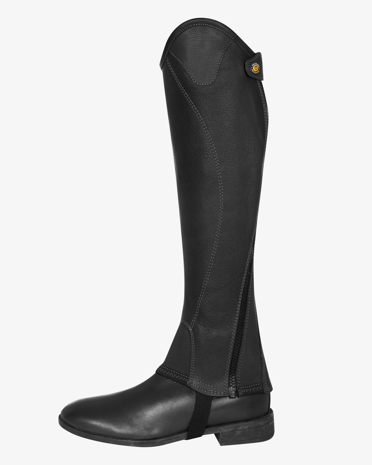 Unisex soft leather gaiters with side zip
