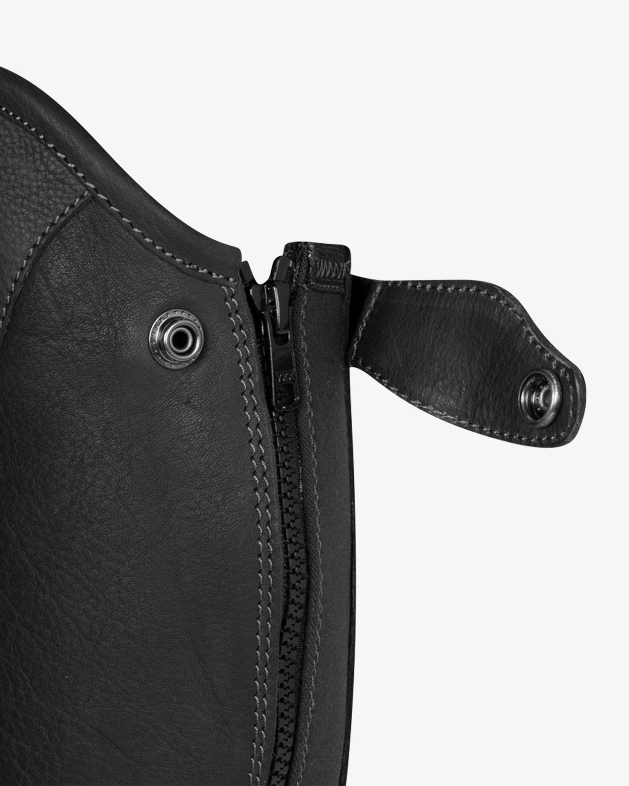 Unisex soft leather gaiters with side zip