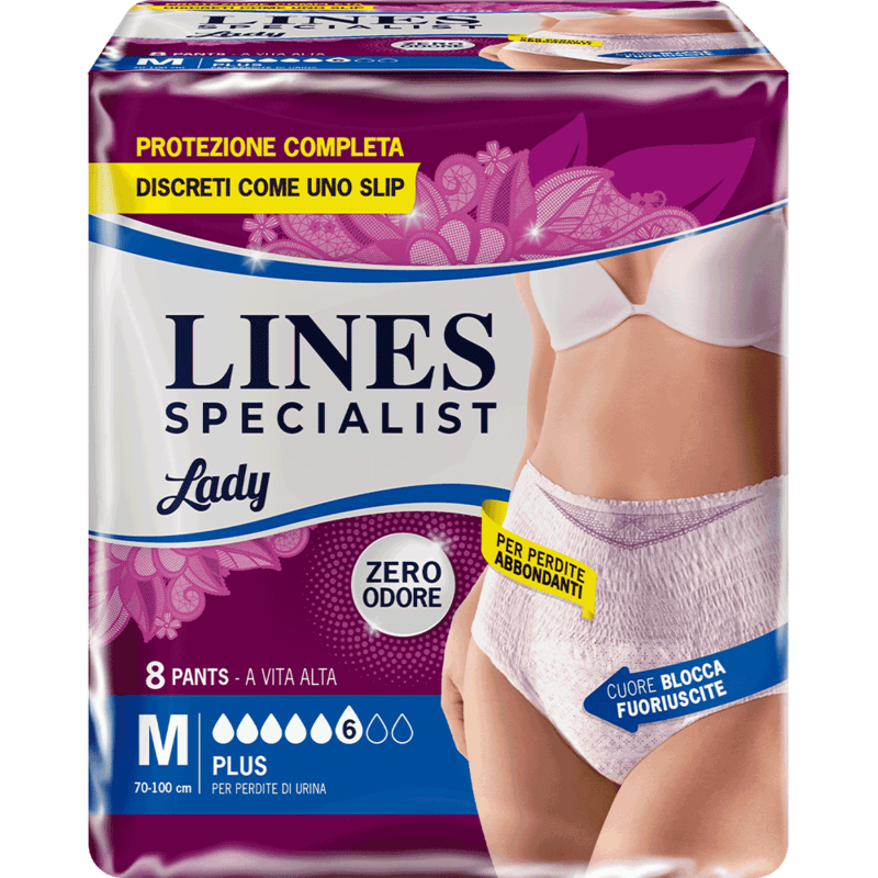 Acquista online Lines Specialist Pants PlusUltra Mini | Linea prodotto Medie e Alte per donna. Lines Specialist, prodotti per perdite di urina Mutandine Pants Lady Plus