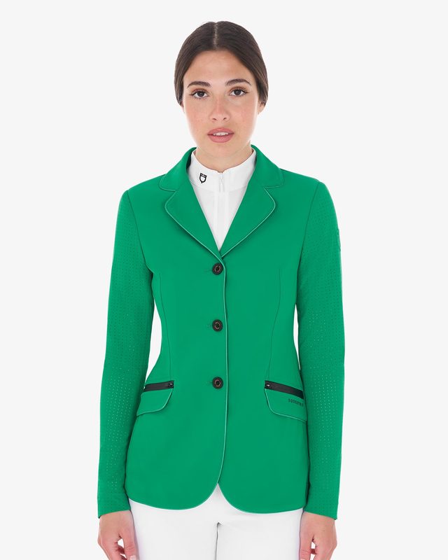Women's competition jacket three buttons perforated fabric