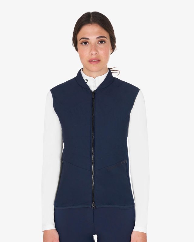 Women's slim fit vest in technical fabric