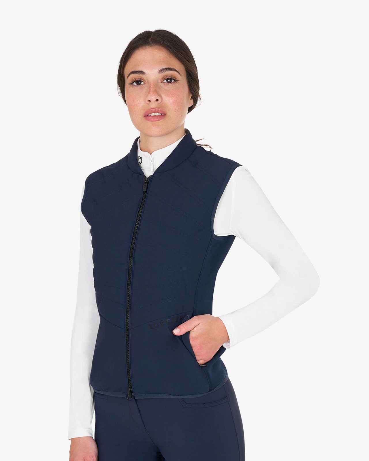 Women's slim fit vest in technical fabric