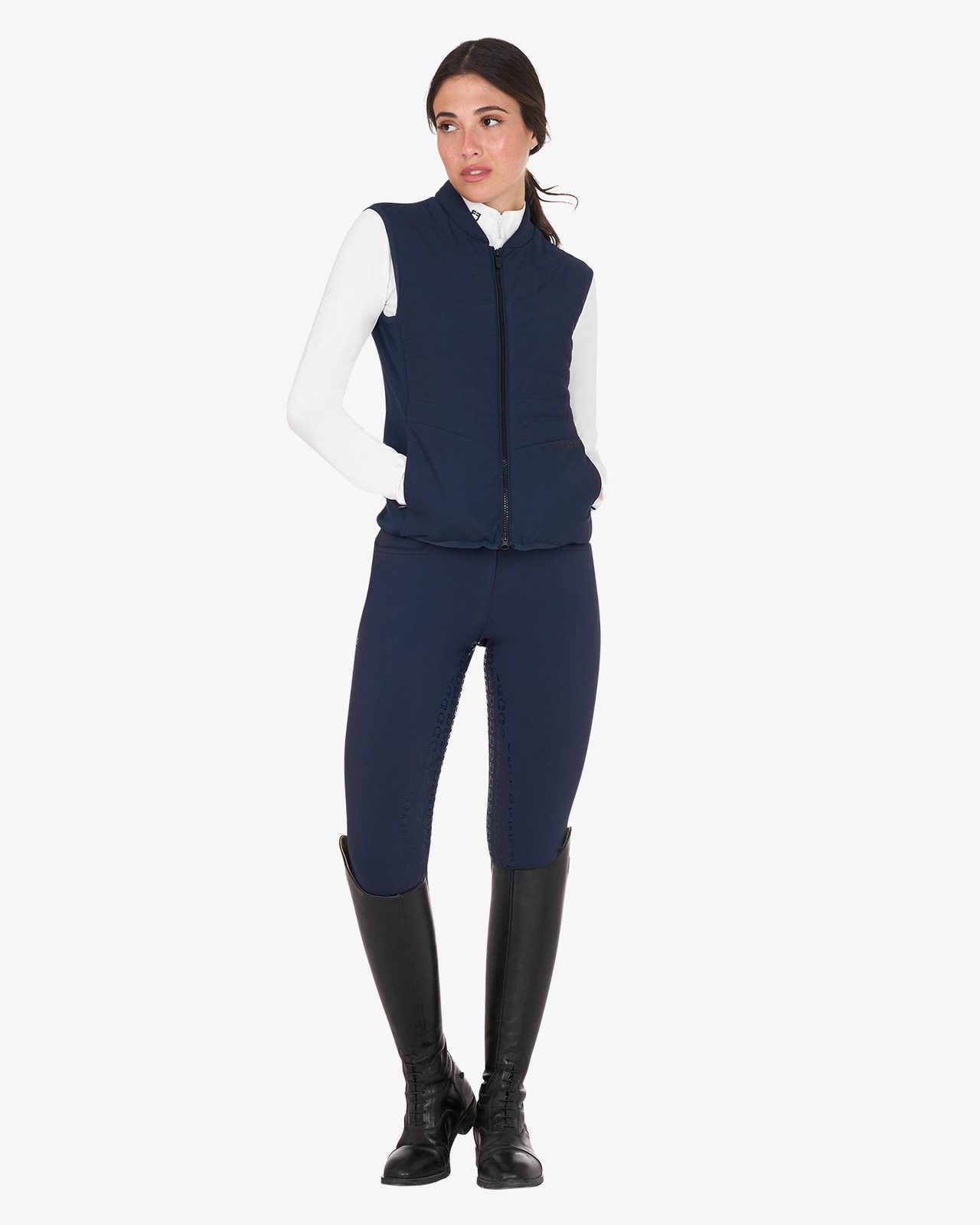 Women's slim fit vest in technical fabric