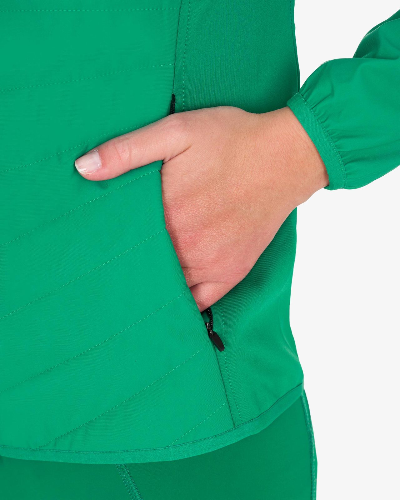 Women's down jacket in technical blend