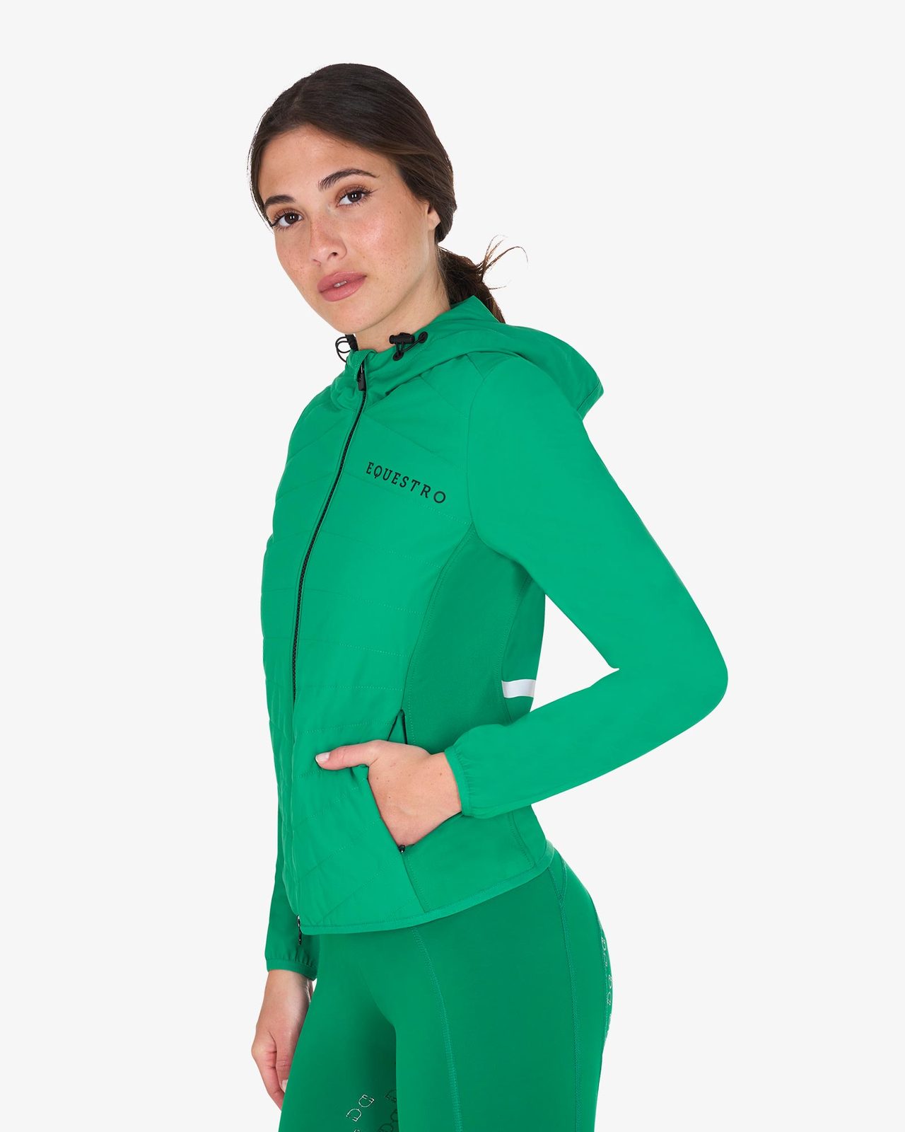 Women's down jacket in technical blend
