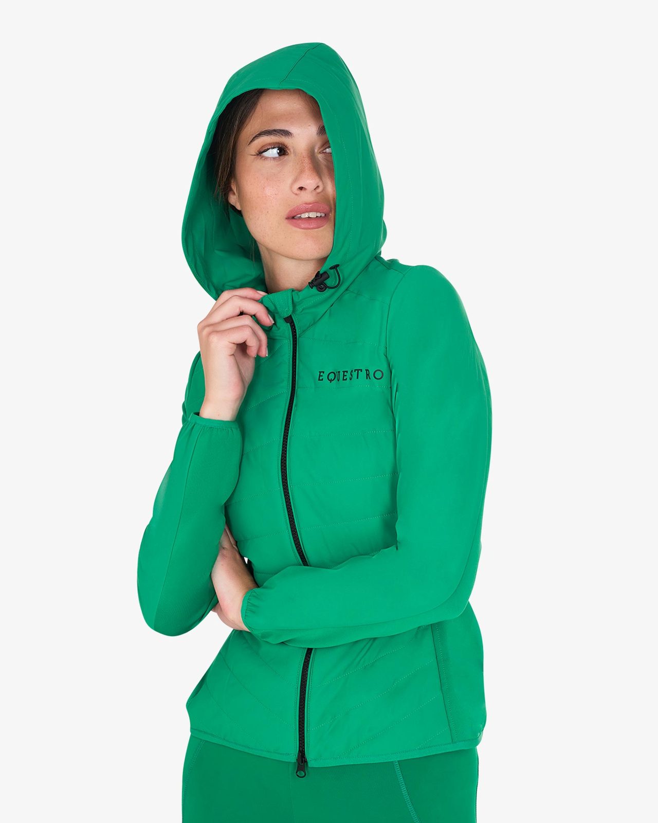 Women's down jacket in technical blend