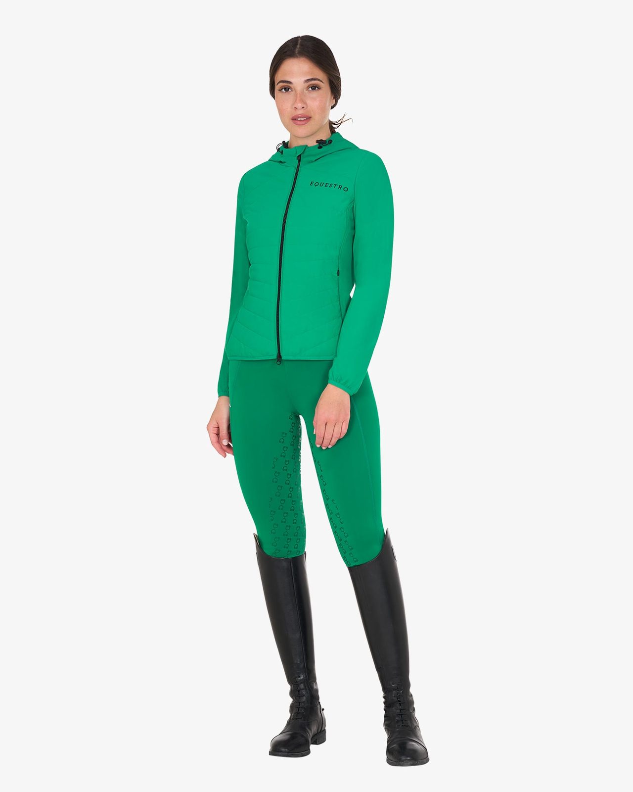 Women's down jacket in technical blend