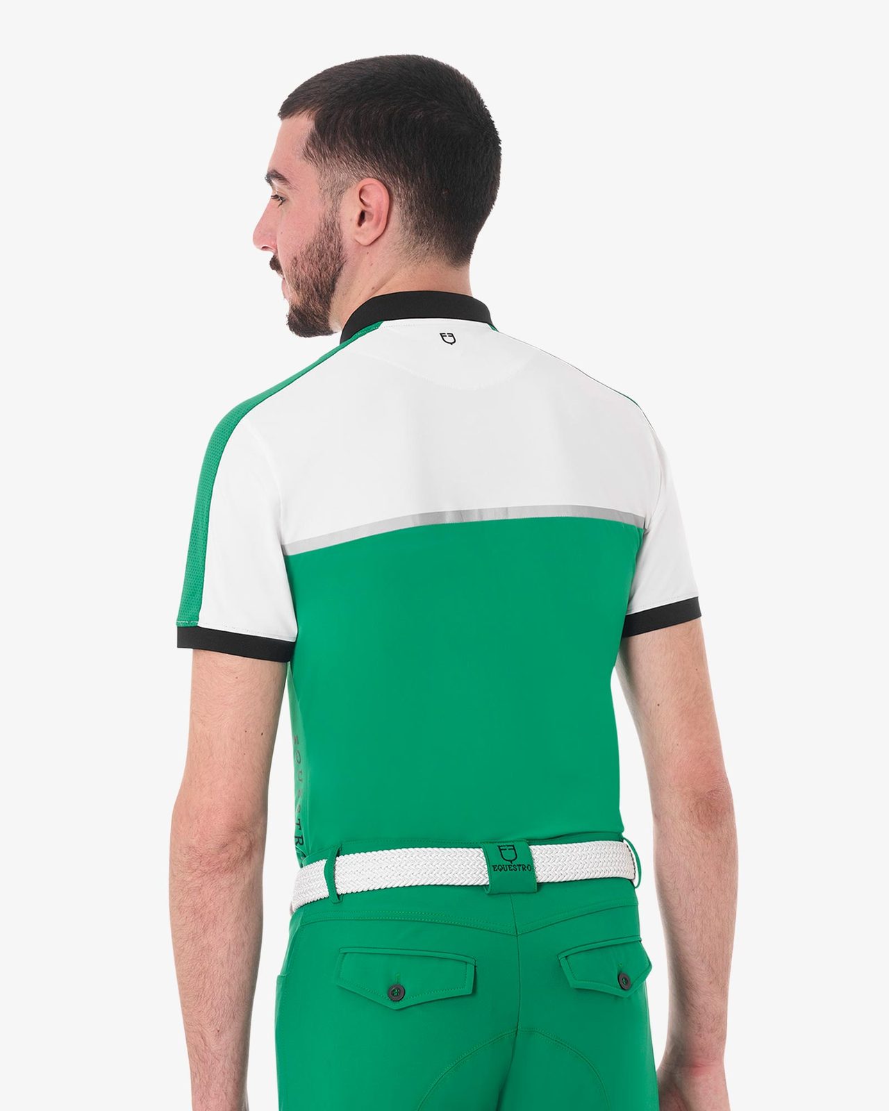 Polo uomo slim fit da allenamento con logo frontale