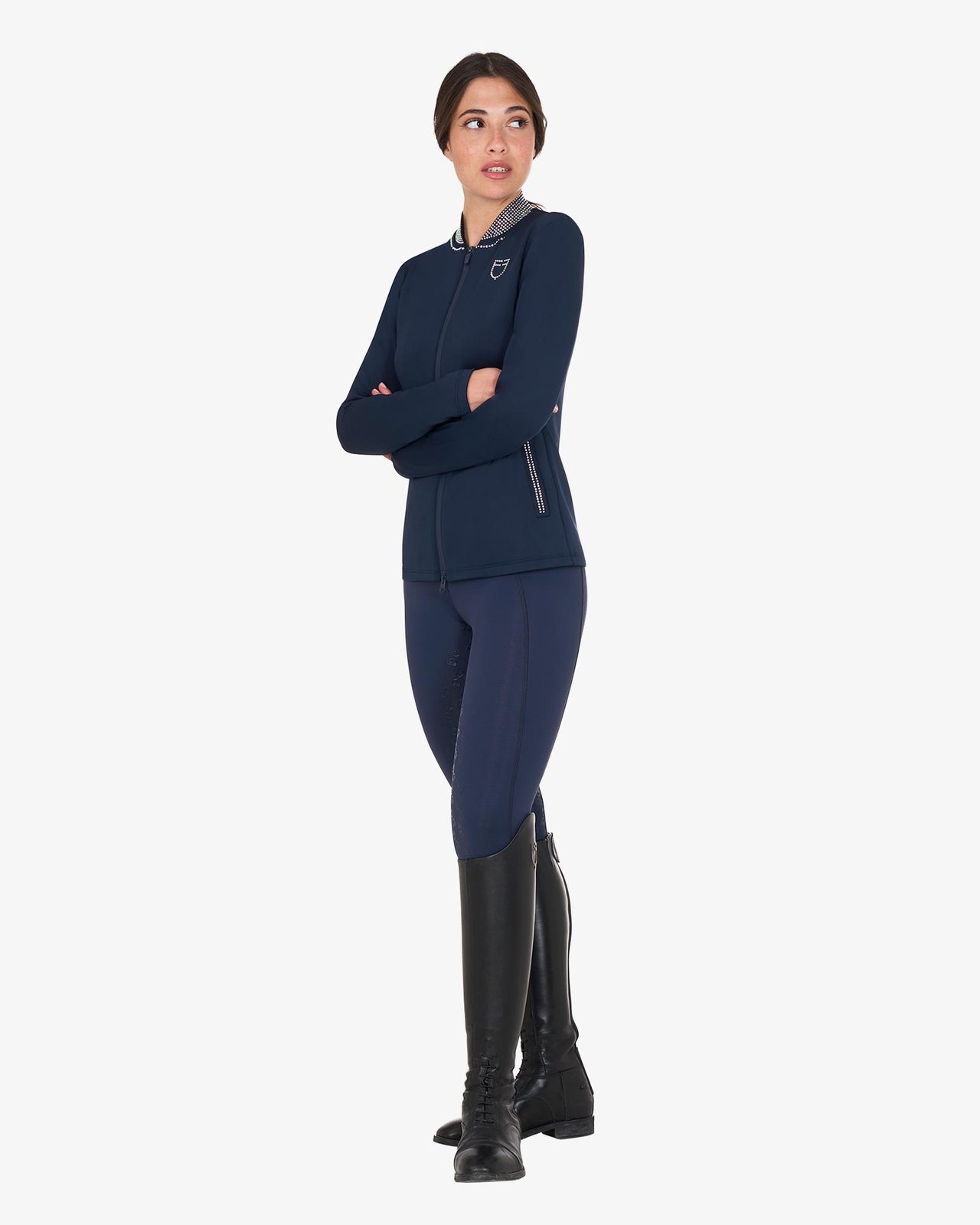 Leggings donna slim fit con strass
