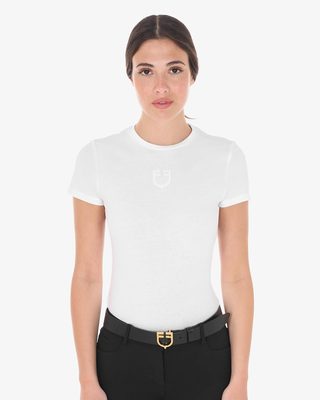 T-shirt basic donna con logo tono su tono