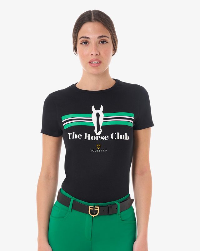 T-shirt Femme EQUESTRO – Cannes Avec Strass, Blanc, Taille S, Neuf