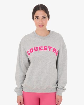 Women's crewneck sweatshirt with sponge lettering