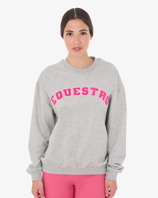 Women's crewneck sweatshirt with sponge lettering